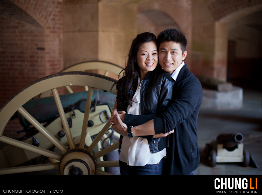 san francisco fort point engagement photo