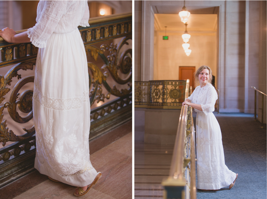 san francisci city hall wedding photographer vintage dress
