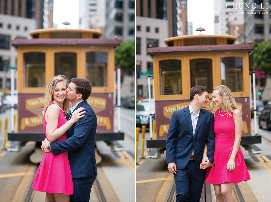 fort point cable car engagement wedding photographer
